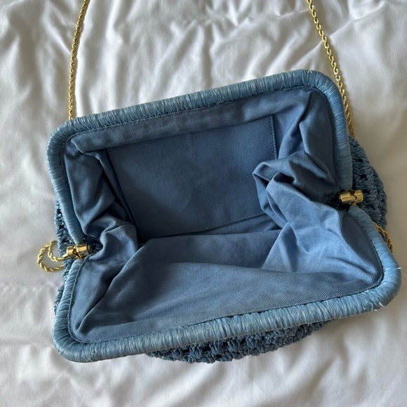 Loeffler Randall Blue Whicker Trudie Frame Clutch - Picture 7 of 7